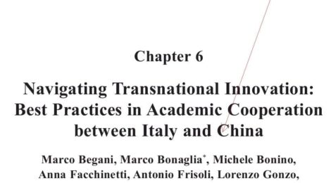 NEW PUBLICATION - New chapter in book about Italy China academic cooperation projects and innovation